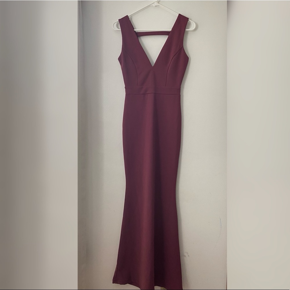 Windsor Formal V-Neck Dress, XS, Mauve